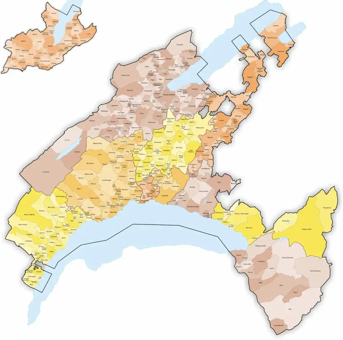 Carte du canton de Vaud