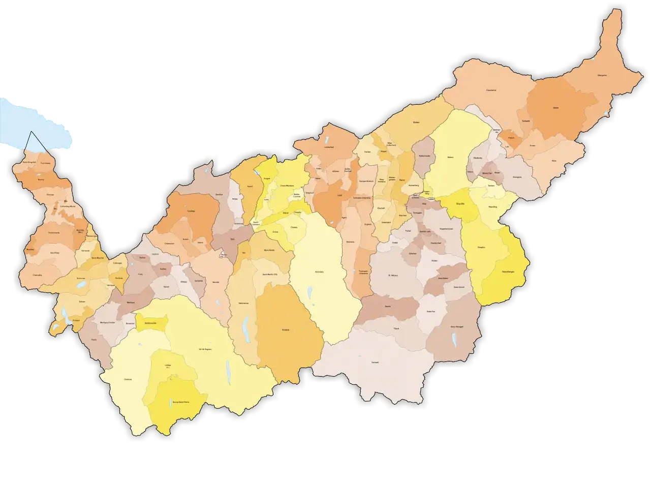 Carte du canton de Valais