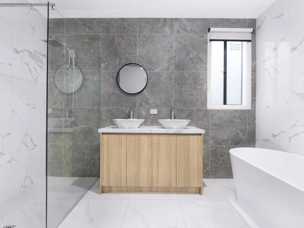 Double lavabo douche