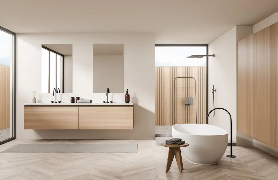 Salle de bains moderne entièrement rénovée