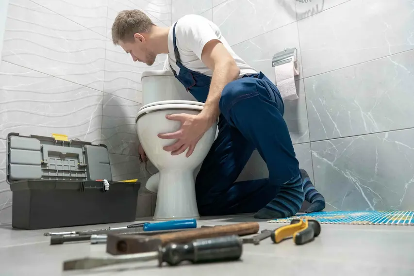 Installation d'un WC par un plombier